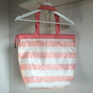 Victoria's Secret stripe cooler tote